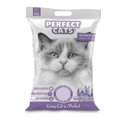 Arena Sanitaria  Perfect Cats Aglutinante Aroma Lavanda  7kg
