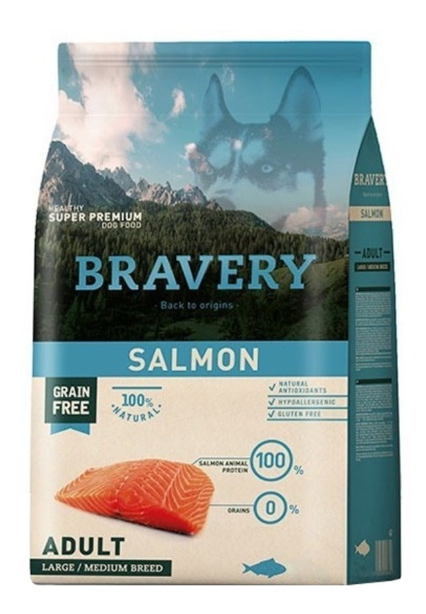 Bravery Salmon Perro Adulto Larg y médium 12Kg