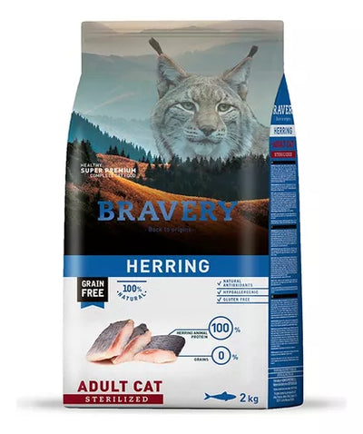 Alimento Bravery Gato Arenque Esterilizado 7 kg