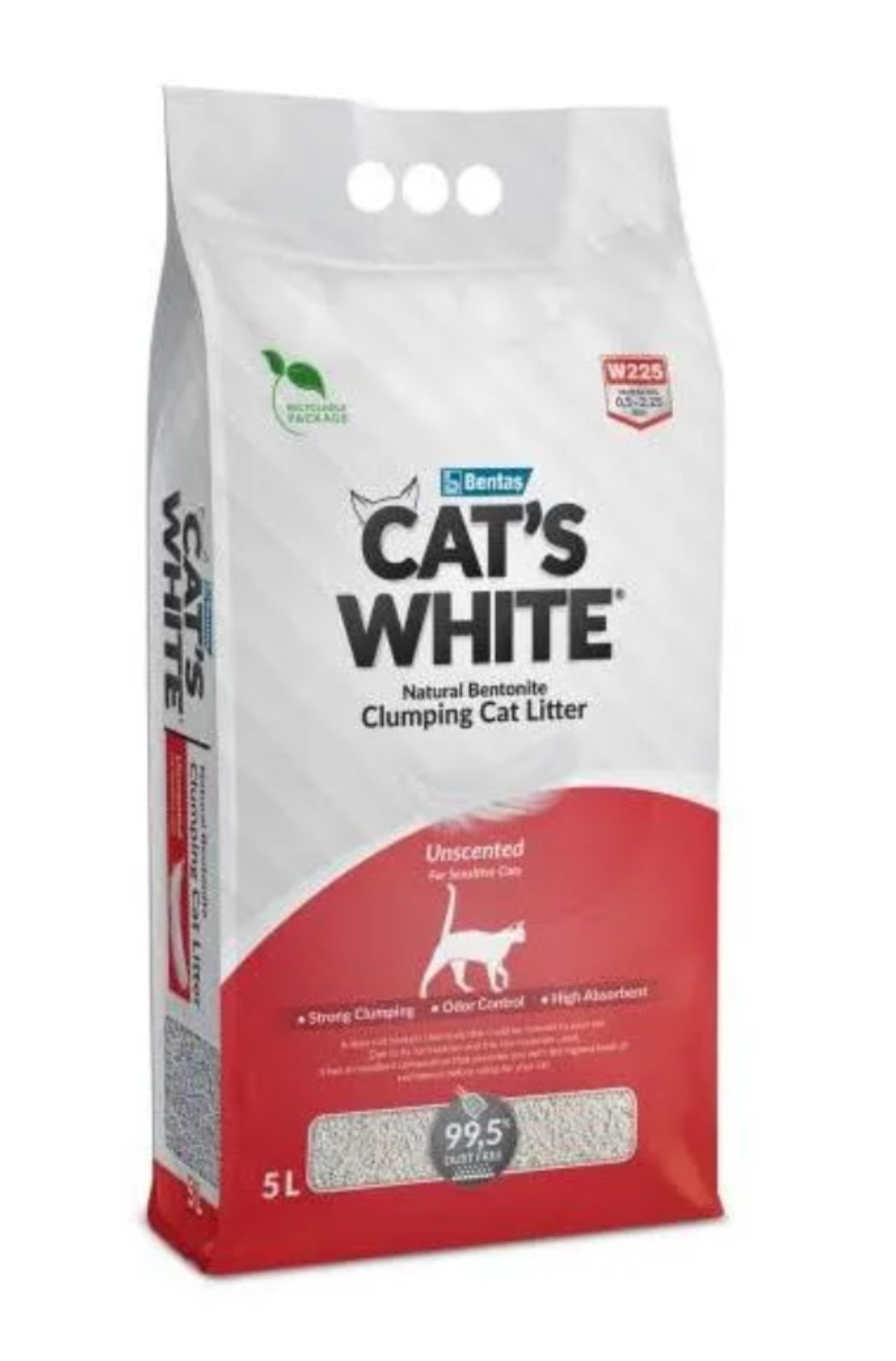 Arena Sanitaria Para gatos Cat's White sin aroma 8.5 kg