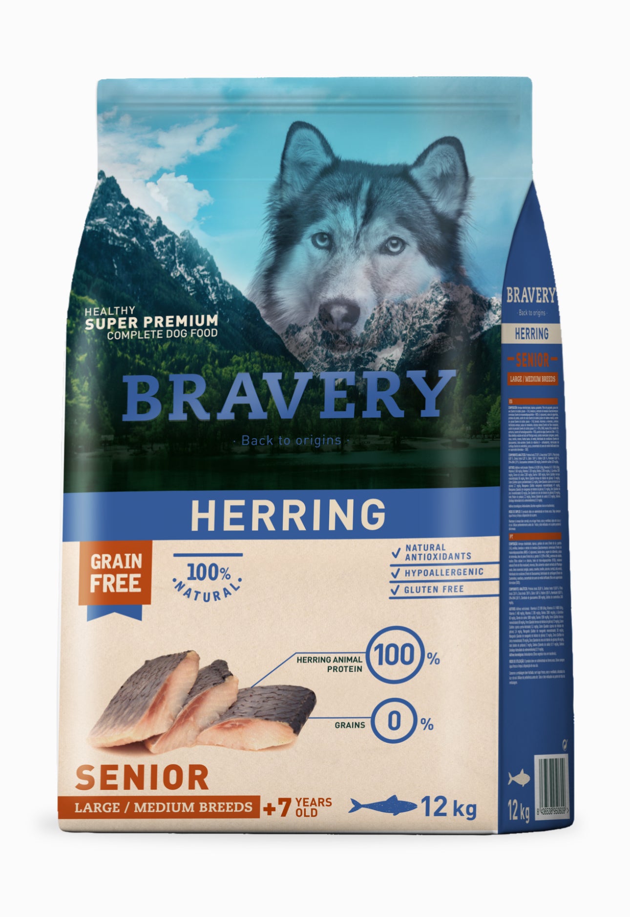Bravery Perro Herring Senior Medium Larg Breeds 12 kg