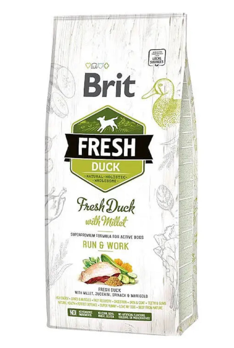Alimento BRIT Fresh Duck Millet Adulto – 12 KG