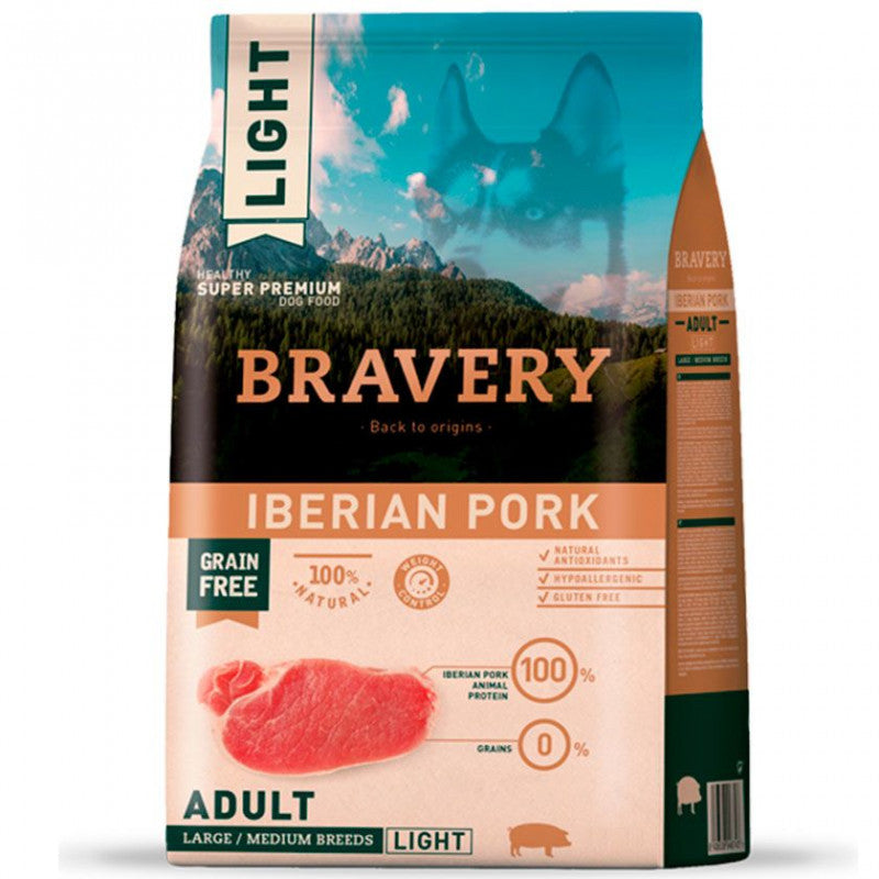 Alimento Bravery Light Iberian Pork Adult Large/Medium Breeds 12 kg